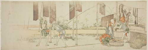 Hanging up dyed cloth, Japan, c. 1805.