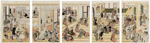 New Year's Day at Ogi-ya brothel, Japan, 1811.