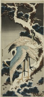Cranes on snow-covered pine, Japan, c. 1834.