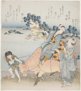 Woman riding an ox, Japan, 1829.