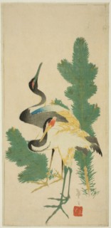 Pine and cranes, Japan, c. 1830/44.