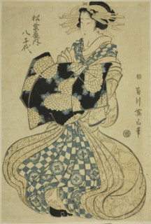 The courtesan Yachiyo of Matsubaya, from an untitled series of courtesans on parade, Japan, c. 1814.