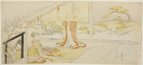 Parody of a scene from "The Pillow Book", Japan, c. 1793/97.
