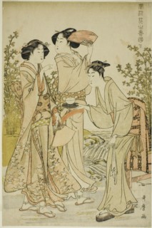 Elegant Pleasures: The Scent of Flowers, left (Furyu hana no ka asobi, ge), Japan, c. 1783.