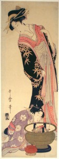 A Courtesan and her Attendant, Japan, c. 1803/04.