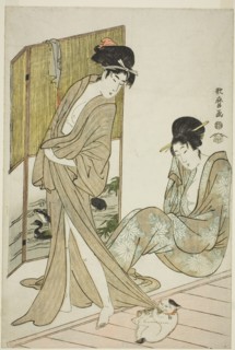 Two Young Women after a Bath, Japan, c. 1803.