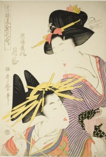 Tsukioka of the Hyogoya (Hyogoya uchi tsukioka), from the series "Seiro bijin meika awase", Japan, c. 1801.