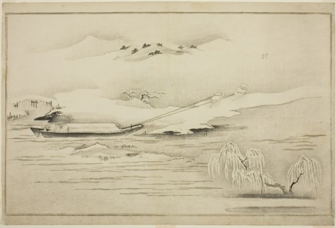 Towing a Barge in the Snow, from the album The Silver World, Japan, 1790.