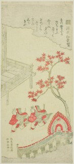 The Maple Festival (Momiji no ga) from chapter 7 of The Tale of Genji, Japan, early 1760s.
