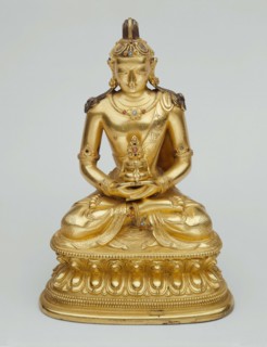 Buddha Amitayus Holding a Vase of Longevity (Kalasa), Mongolia, 18th century.