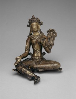 Goddess Green Tara Seated with Hand in Gesture of Gift Giving (Varadamudra), 16th century.
