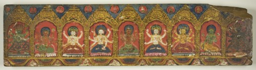 One of a Pair of Magical Charms (Dharani) Manuscript Covers, 18th century.