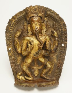 Four-Armed Dancing God Ganesha with His Rat Mount, 16th/17th century.