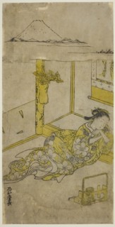 Sleeping Young Woman with Mt. Fuji Above, c. 1740s.