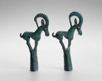 Pair of pole tops with Ibex, 6th/4th century B.C.