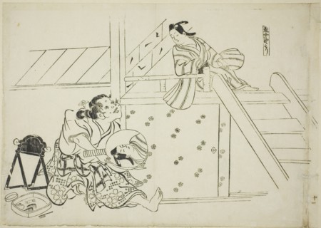 A Woman Nomori (Onna Nomori), no. 11 from a series of 12 prints depicting parodies of plays, c. 1716/35.