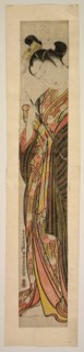 A courtesan holding a pipe, mid-1740s.