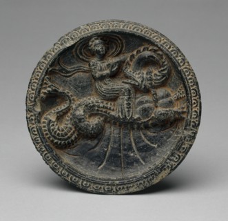 Palette with Sea Nymph (Nereid) Riding on a Sea Monster, 1st century B.C./early 1st century A.D. Ancient region of Gandhara (modern Pakistan).