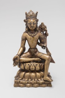 Bodhisattva Avalokiteshvara Seated with Hand in Gesture of Gift Giving (Varadamudra), 8th/9th century. Khyber Pakhtunkhwa Province, Swat Valley (modern Pakistan).