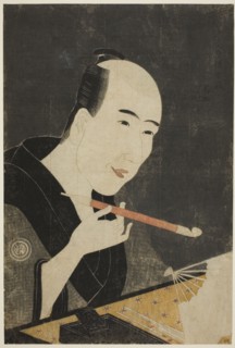 Portrait of Santo Kyoden, the Master of Kyobashi (Edo hana Kyobashi natori), c. 1795.