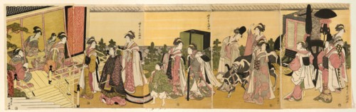 Parody of Prince Genji and his procession, c. 1790/1800.
