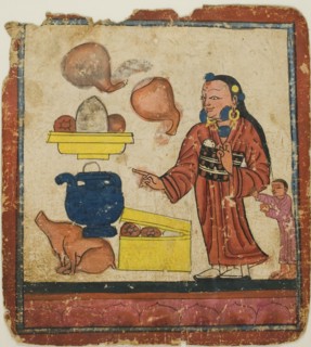 Presentation of Offerings, from a Set of Initiation Cards (Tsakali), 14th/15th century.