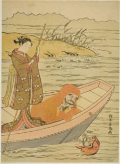 Daruma looking at his reflection, c. 1767/68.