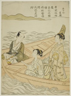 Meeting on the River (parody of Hakurakuten), c. 1767.