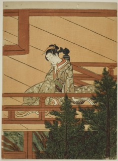 Young Woman Seated on the Balcony of Kiyomizu Temple, c. 1766.