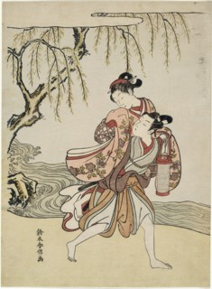 The Elopement (parody of Akutagawa episode from "Tales of Ise"), c. 1767.