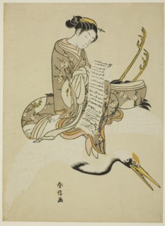 Girl Riding a Crane (parody of Hi Chobo [Chinese: Fei Zhangfang]), c. 1766/67.