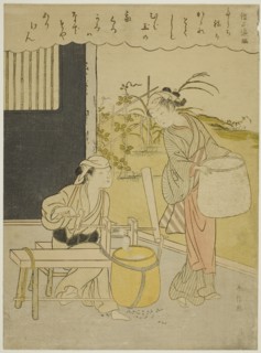 Poem by Henjo Sojo, from an untitled series of Thirty-Six Immortal Poets, c. 1767/68.