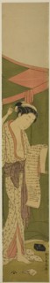 Woman Standing beside a Mosquito Net Reading a Letter, c. 1768/69.