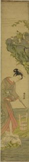Two Sages Gazing at a Beauty Treading Cloth (parody of Kume Sennin), c. 1769.