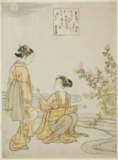The Jewel River of Bush Clovers (Hagi no Tamagawa), from an untitled series of Six Jewel Rivers, c. 1767.