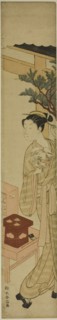 The Waitress Osen of the Kagiya Teahouse Holding a Fan, c. 1768/69.