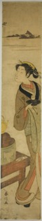 The Waitress Osen of the Kagiya teahouse Carrying a Cup of Tea, c. 1769/70.