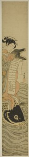 Courtesan Riding a Carp (parody of the Daoist Immortal Kinko [Chinese: Qin Gao]), c. 1768/69.