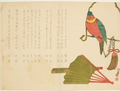 Parrot and Fans, 19th century.