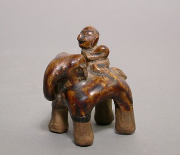 Figurine of Elephant and Rider, 14th/15th century.