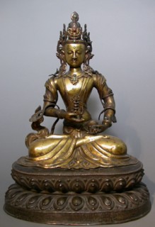 Buddhist Deity Vajrasattva with Bell (Ghanta) and Thunderbolt (Vajra), 18th century.