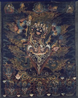 Painted Banner (Thangka) with Guru Dragpur, a Wrathful Form of Padmasambhava, 18th/19th century.