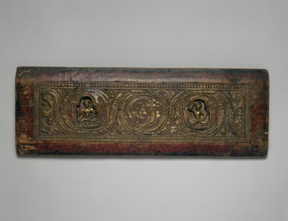 Buddhist Manuscript Cover with the Bodhisattvas Avalokiteshvara and Manjushri, c. 1300.