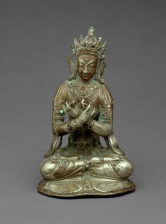 Vajradhara Buddha Seated Holding a Thunderbolt (Vajra) and Bell (Ghanta), 15th century.