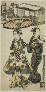 Young Lady and Matron, from "Girls of Fukagawa - A Triptych (Fukagawa musume sanpukutsui)", c. 1750s.
