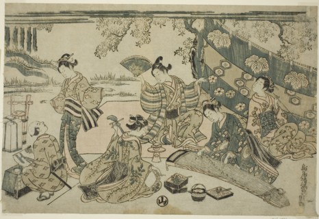 A picnic under cherry trees, c. 1755/64.