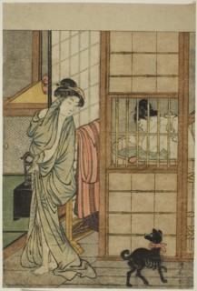 Woman After a Bath, from "Comparison of Alluring Beauties (Irokurabe enpu sugata)", c. 1781.