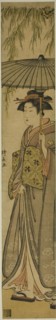 Geisha Carrying a Parasol under a Willow Tree, c. 1784.