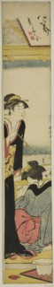 Geisha and Maid on a Balcony Overlooking the Bay, c. 1783.