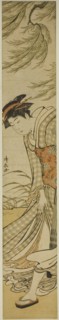 Courtesan Walking Under a Willow Tree on a Breezy Day, c. 1783.